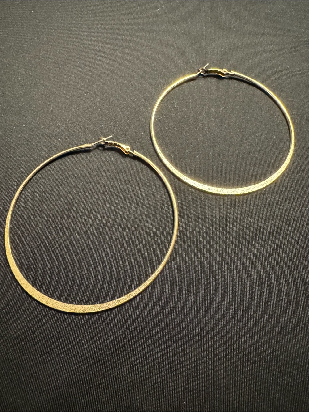 3” Gold Hoop Earrings with Brushed Finish